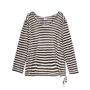 NEW ALWAYS FOR ME women's striped active hooded top - plus in afm black